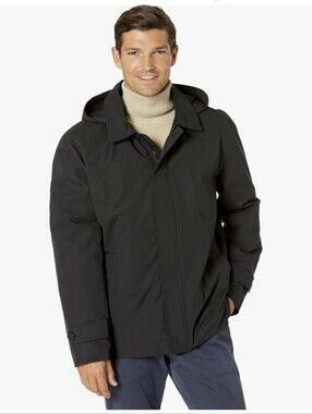 Cole Haan Men's Classic 29" Hooded City Rain Jacket